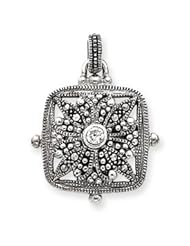 Sterling Silver Marcasite and CZ Pendant