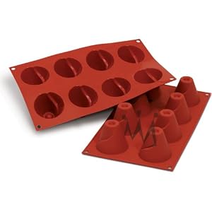 Flexible Silicone Bakeware: Volcano 2.4 Oz, 2.44 Dia x 2.05 High, 8 Cavities by 
