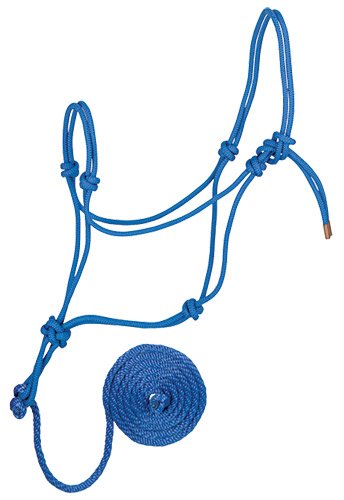 Diamond Braid Rope Halter & Lead: Blue