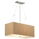 Forecast Lighting F444-68 Alexis Organic Modern Pendant with Rectangular Natural Grasscloth Shade Fi