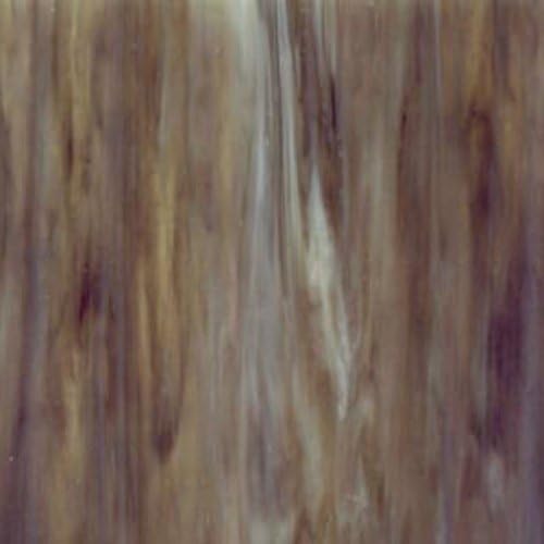 Dark Grey-Brown, White Wispy Wissmach Stained Glass Sheet - 8" X 12" (.67sf)