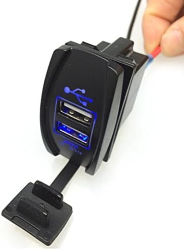 Vennas Cool LED Light Car MotoBike Boat 3,1A Dual USB Power Supply Charger Adapter Plug 12-24V for iPhone Samsung HTC Sony