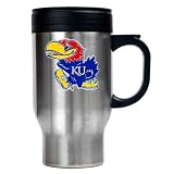 Kansas Jayhawks 16oz Stainless Steel Travel Mug