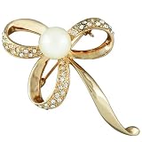 Acrylic Pearl Ribbon Clover Studded Brooches & Pins