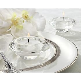  Crystal Diamond-Shaped Tea Light Holder (Set of 4) - Baby Shower Gifts & Wedding Favors