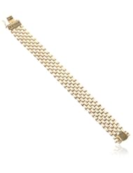 Gold Plated Matte Organic Open Circle Link Bracelet, 7.5"