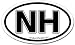 New Hampshire NH Black and White Car Bumper Sticker Decal Oval