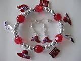 Pretty Charm Bracelet and Matching Earings Set!!! Red Hat Ladies Society Gotta Have
