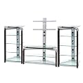 Entertainment Center Set - Glass/ Walnut