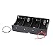 uxcell Black 4 x 1.5V C Battery Holder Storage Case Box w Wire Leads