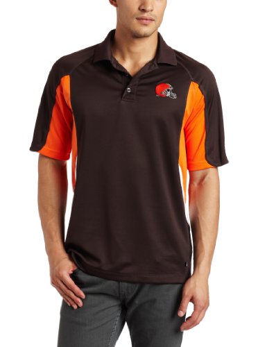 NFL Men's Cleveland Browns Field Classic IV Short Sleeve Synthetic Polo (Dark Brown, X-Large)