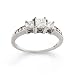 14K White Gold Diamond Past, Present and Future Anniversary Ring (1.00 cttw, H-I Color, I1-I2 Clarity), Size 7 14K White Gold Diamond Past, Present and Future Anniversary Ring (1.00 cttw, H-I Color, I1-I2 Clarity), Size 7