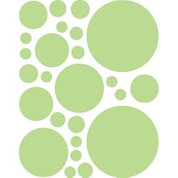 Instant Murals 25 Polka Dot Wall Transfer Stickers - Light Green