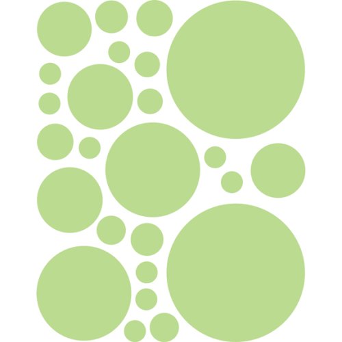 Instant Murals 25 Polka Dot Wall Transfer Stickers - Light Green