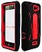 BasTexWireless Bastex 2 in 1 Hybrid Case for LG Lucid / Optimus Exceed (VS840) - Black Silicone & Red Hard Shell with Kickstand