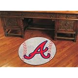 Atlanta Braves BASEBALL-SHAPED AREA WELCOME BATH MAT RUG by 1stDownShop