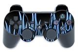 Playstation 3 Controller Skin Blue Neon Flames