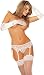 Lace Garter Belt and Thong Set (One Size, White)