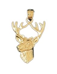 Dazzlers Solid 14 karats gold Deer Charm Pendant Available in three colors from jewelsberry (weights: 2.3 grams only)