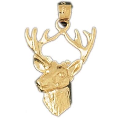 Cheap Girls Jewelry Dazzlers Solid 14 karats gold Deer Charm Pendant Available in three colors from jewelsberry (weights: 2.3 grams only) For Sale