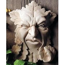 Cast Stone Leaf Face Indoor Outdoor Bee Plaque Sculpture - Buzz Off