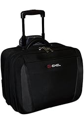 Heritage Exel 17" EZ- Scan Wheeled Laptop Portafolio / Rolling Overnighter Briefcase -Black