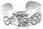 Flaming Bike Fire Motorcycle Pewter Cuff Bracelet