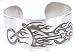 Flaming Bike Fire Motorcycle Pewter Cuff Bracelet
