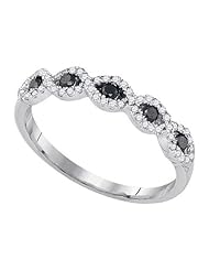 0.35CTW-DIA BLACK DIAMOND RING