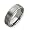Tungsten Wedding Bands Ridged Edge 8mm Brushed and Polished Finish Comfort Fit (Size 7)