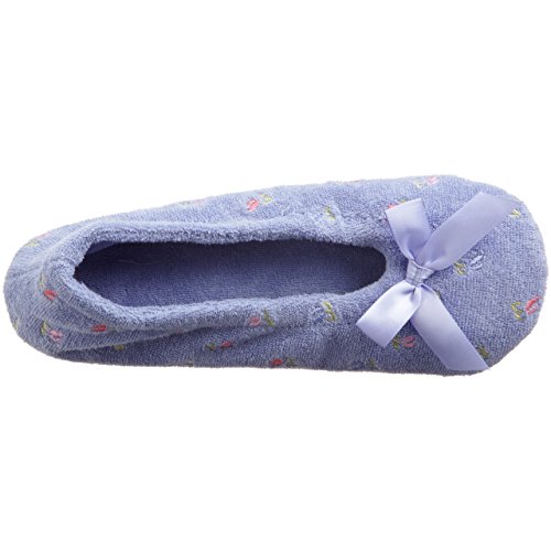 isotoner Signature Women's Embroidered Floral Terry Ballerina Slippers