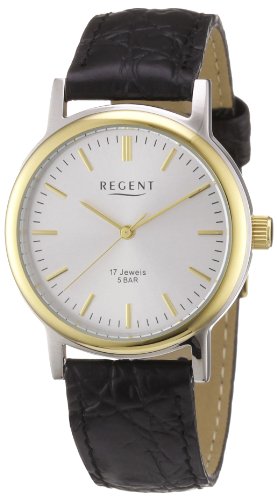 Regent Herren-Armbanduhr XL AnalogHandaufzug Leder 11010015 Preisvergleich