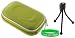 Young Micro Hard Nylon (Green) Case and Tripod for Creative Vado HD Pocket Video Camcorder Black