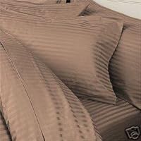 Full / Queen Striped Taupe Wrinkle-Free Microfiber Duvet Cover Set, 95gsm, 100% Microfiber.