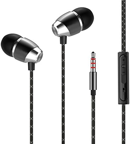 BoYaZ Earphones High Quality Stereo Metal Earbuds Noise Isolating Bass In-ear Headphones with Mic &amp; Remote Control for All Smartphone Ipod Tablet (1-Black)