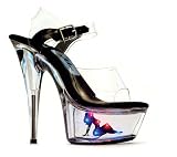609-Fairy Clear Platform Sandal With Light Up Girl and Adjustable Ankle Strap High Heel Shoes