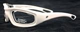 Birdz Oriole Motorcycle Padded Glasses Clear Anti Fog Foam Padding on the Entire Inside of the Glasses White Frame