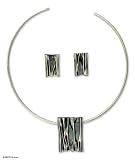 Sterling silver jewelry set, 'Corrugated Textures'