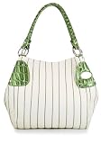 Bebe Inspired Stripe Stitched Hobo Handbag