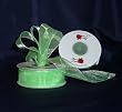 Sheer Organza Ribbon Mono Edge - 7/8" - 25 Yards (75 FT) - Lime Green
