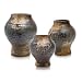  Space Enterprises PP-001 Handmade Decorative Ceramics- Mexican Clay - Set Of 3 Round Vases