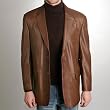 BGSD Men's Classic Two-Button Lambskin Leather Blazer - Regular, Tall, Big, Big & Tall