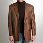 SAVE $200 - BGSD Men's Classic Two-Button Lambskin Leather Blazer - Regular, Tall, Big, Big & Tall $239.99