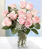 One Dozen Long Stemmed Pink Roses