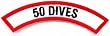 50 Dives Chevron Patch Embroidered Iron On Scuba Diving Emblem Souvenir
