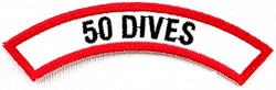 50 Dives Chevron Patch Embroidered Iron On Scuba Diving Emblem Souvenir