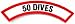 50 Dives Chevron Patch Embroidered Iron On Scuba Diving Emblem Souvenir