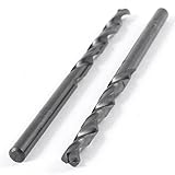 uxcell　ツイストドリルビット　HSS　スプリットポイントチップ　高速度スチール　3.7mmストレートシャンク　ブラック　2個入り