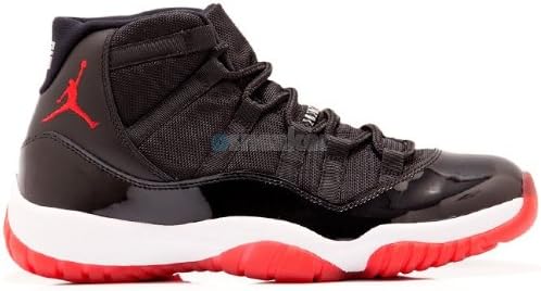 Air Jordan XI (11) Bred Retro 2012 Size 9.5 Item No:378037-010 Color:Black/Varsity Red-White Material:Patent Leather and Mesh (Upper) with Translucent Rubber (Outsole) Released:December 21, 2012 Condition:Dead Stock