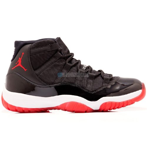 Air Jordan XI (11) Bred Retro 2012 Size 9 Item No:378037-010 Color:Black/Varsity Red-White Material:Patent Leather and Mesh (Upper) with Translucent Rubber (Outsole) Released:December 21, 2012 Condition:Dead Stock